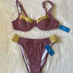 Cupshe bikini top and cheeky bottom set, size medium